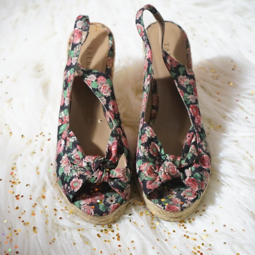 Talbots Pink Floral Wedges
